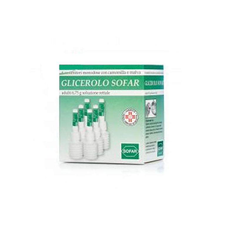 glicerolo (alfasigma) ad 6 contenitori monodose 6,75 g soluzrett con camomilla e malva