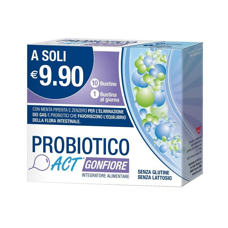 probiotico act gonfiore 10 bustine