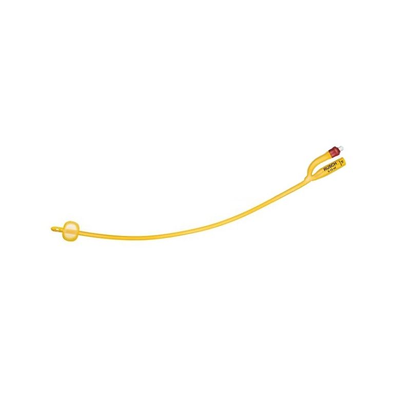 catetere foley a media permanenza  rusch gold plus a 2 vie in silkolatex lattice-silicone per adulto ch16 lunghezza 40 cm punta cilindrica a 2 fori palloncino 30-50 ml 1 pezzo