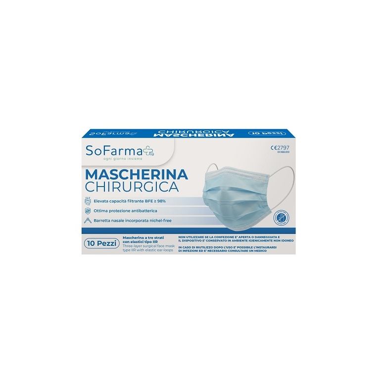 mascherina chirurgica high protection mask colore blu 10 pezzi
