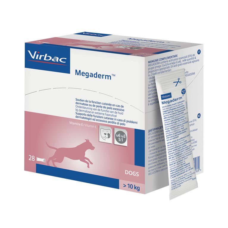 megaderm supplemento cani superiori a 10 kg scatola da 28 sacchetti monodose 4 ml