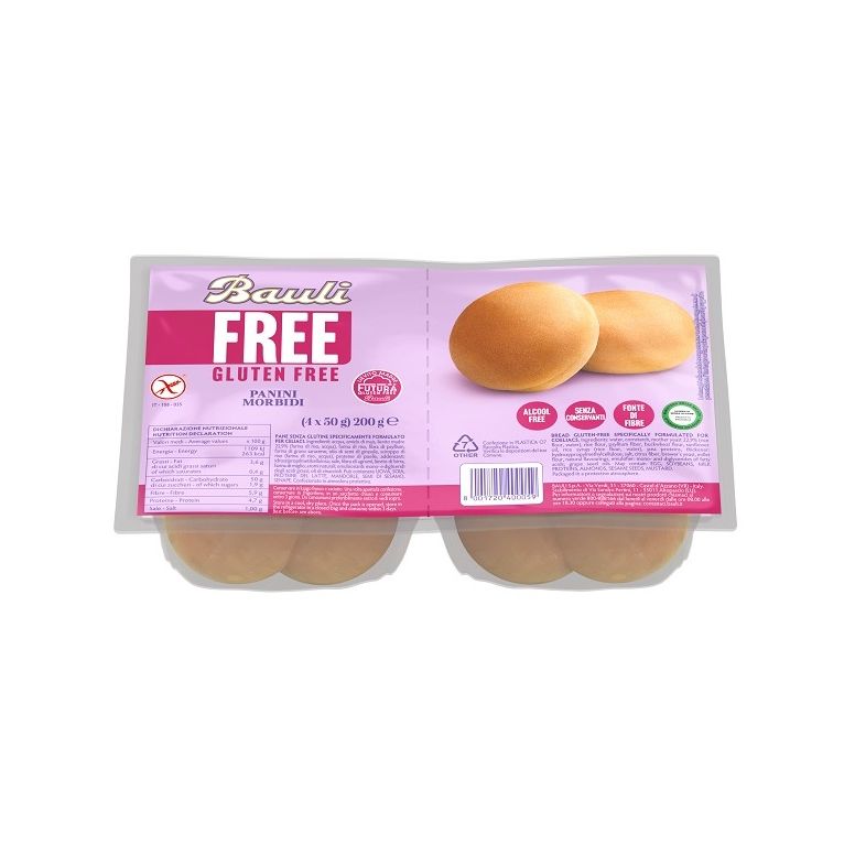 bauli free panini morbidi 4 pezzi da 50 g