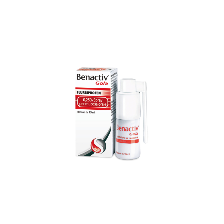 benactiv gola spray mucosa orale 15 ml 0,25%