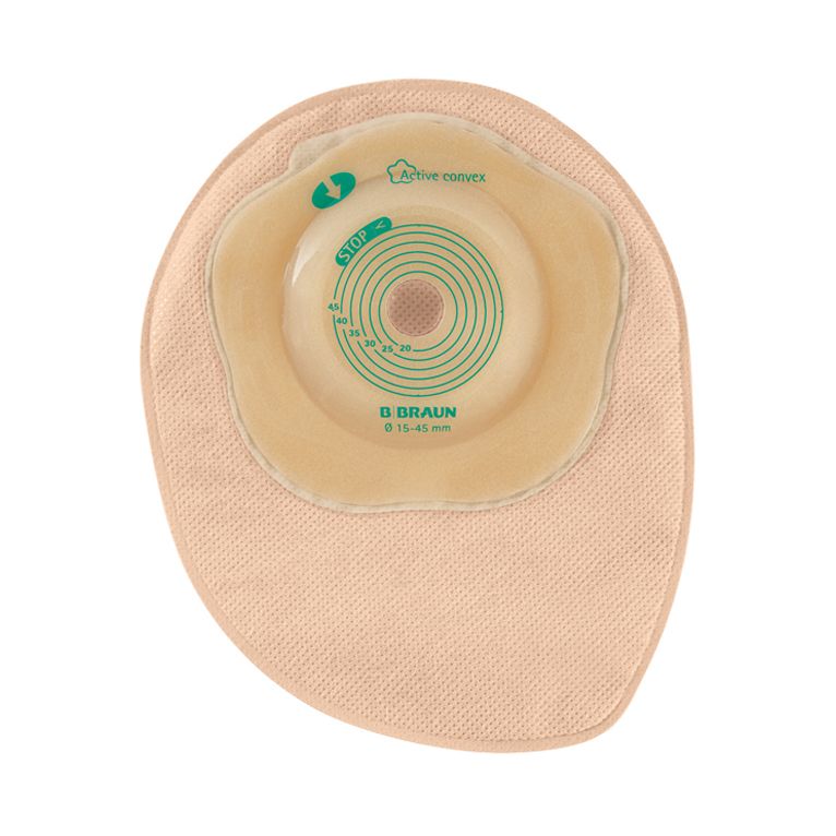 sacca colostomia flexima active o'convex convessita' sofficeritagliabile 15-45 mm midi beige con finestra ispezionabile10 pezzi