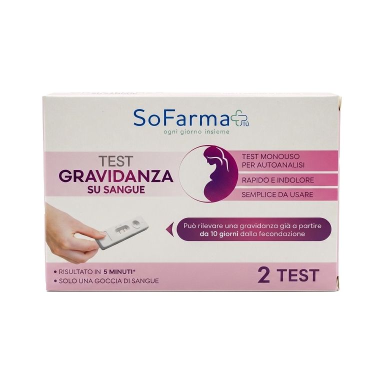 test gravidanza su sangue sofarmapiu' autodiagnostico 2 pezzi