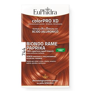 EUPHIDRA COLORPRO GEL COLORANTE CAPELLI XD 744 PAPRIKA 50 MLIN FLACONE + ATTIVANTE + BALSAMO + GUANTI