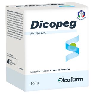POLIMERO INERTE IDROSOLUBILE MACROGOL 3350 DICOPEG ESSE CONSIMETICONE PER TRATTAMENTO STIPSI POLVERE 300 G