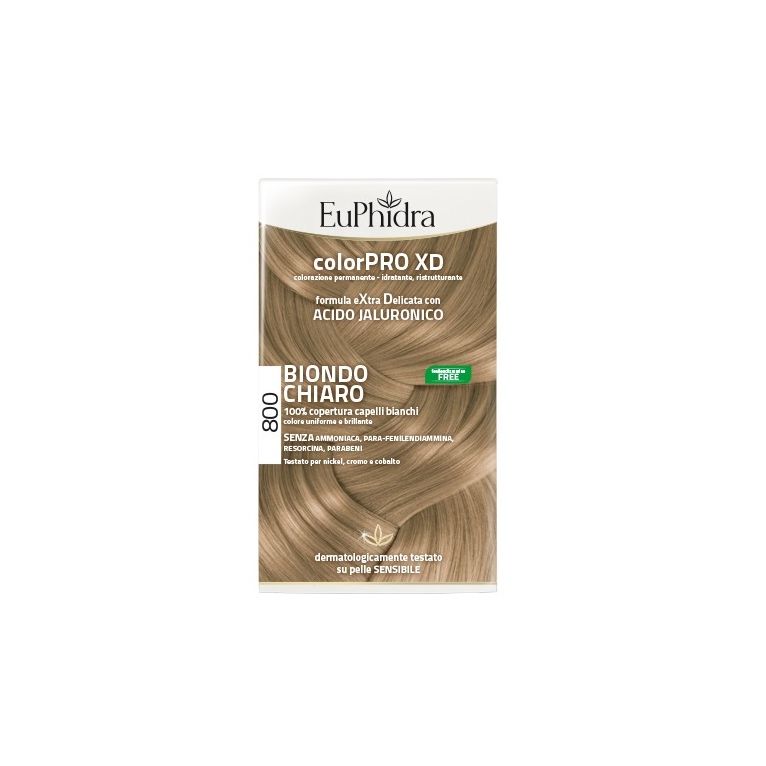 euphidra colorpro xd 800 biondo chiaro gel colorante capelliin flacone + attivante + balsamo + guanti