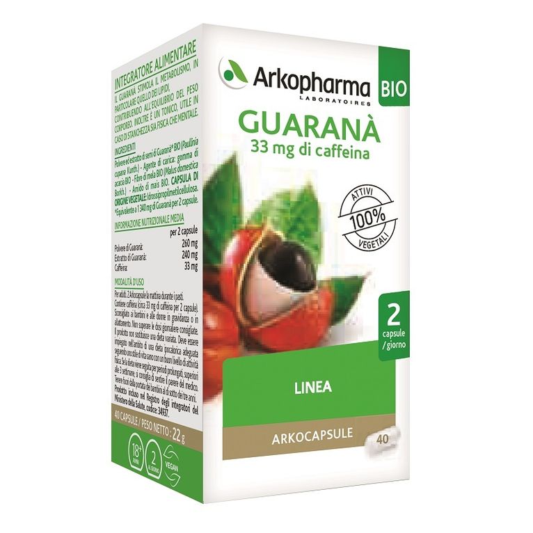 arko capsule guarana' bio 40 capsule