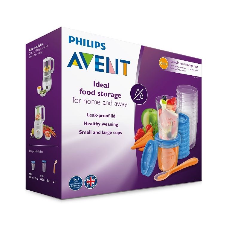 avent set 10 vasetti conservalatte 180ml + 10 vasetti conservalatte 240ml + 20 coperchi + cucchiaino
