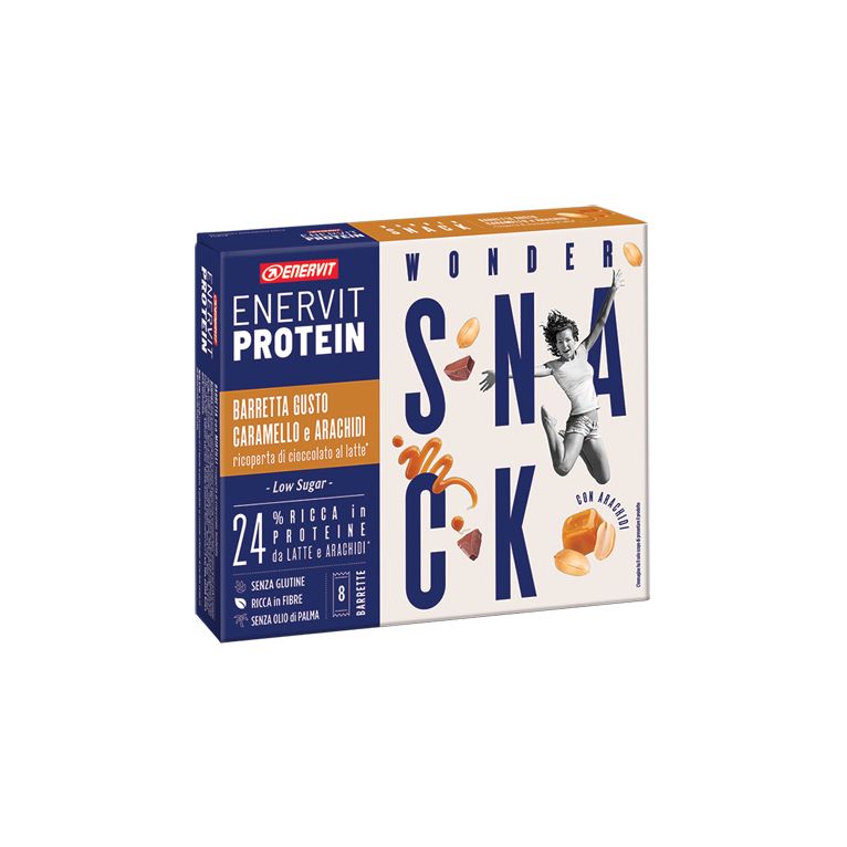 enervit protein snack caramello arachidi low sugar 8 barrette 31 g