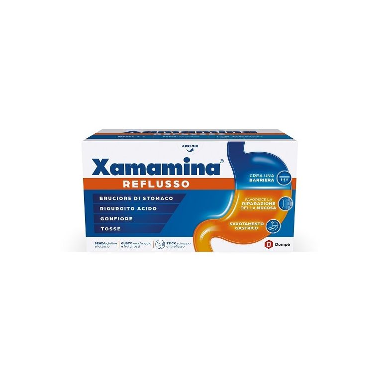 xamamina reflusso 25 stick da 20 ml gusto uva fragola e frutti rossi senza glutine senza lattosio