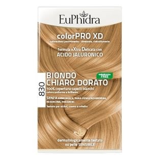 EUPHIDRA COLORPRO XD 830 BIONDO CHIARO DORATO GEL COLORANTECAPELLI IN FLACONE + ATTIVANTE + BALSAMO + GUANTI