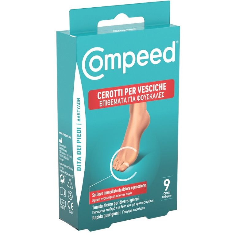 compeed cerotto vesciche dita dei piedi 9 pezzi carton
