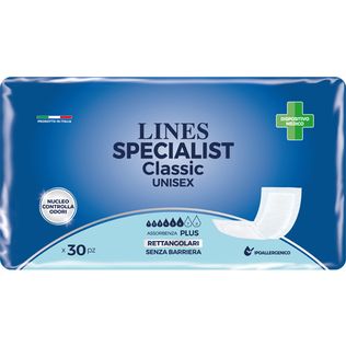 PANNOLONE RETTANGOLARE LINES SPECIALIST CLASSIC SENZA BARRIERA 30 PEZZI