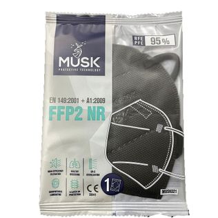 MUSK MASCHERINA FFP2 MUSK021 BLACK 10 PEZZI