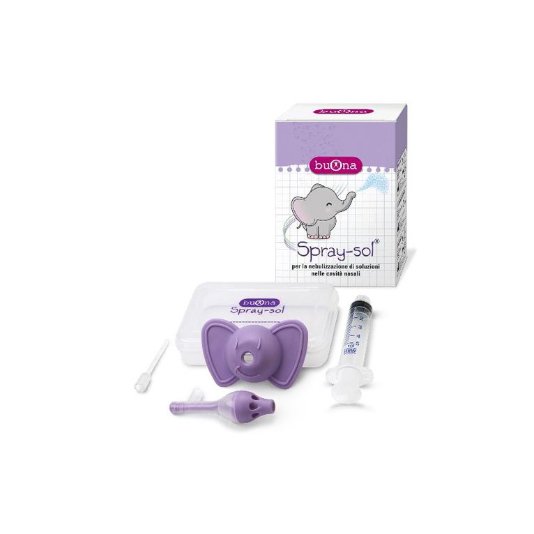 buona spray-sol nebulizzatore spray sol + ago cannula + siringa luer lock da 5 ml + elefantino copri-siringa + contenitore