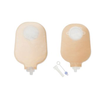 SACCA PER UROSTOMIA DANSAC NOVA 2 ANATOMICA TRASPARENTE MIDICON RUBINETTO DI CHIUSURA DI SICUREZZA 55MM 10 PEZZI + 1 ADATTATORE E 10 TAPPINI ESTERNI