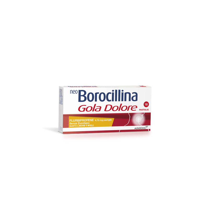 neoborocillina gola dolore 16 pastiglie 8,75 mg limone e miele senza zucchero