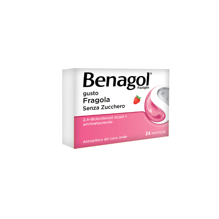 benagol 24 pastiglie 0,6 mg + 1,2 mg fragola senza zucchero