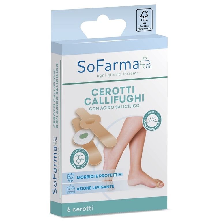cerotto paracallo callifugo 7x1,2 cm farmapiu' 6 pezzi