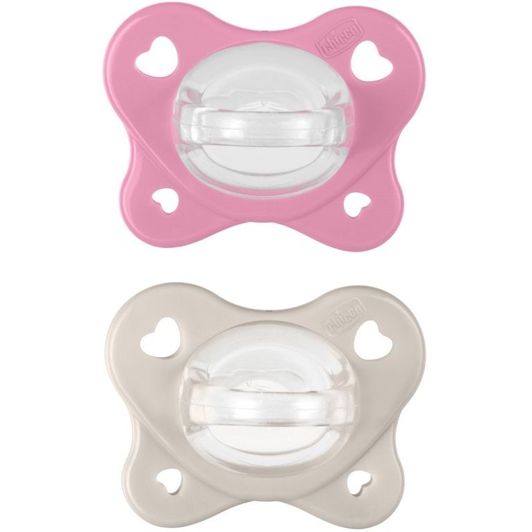 chicco dual soft succhietto rosa 6-16 mesi 2 pezzi