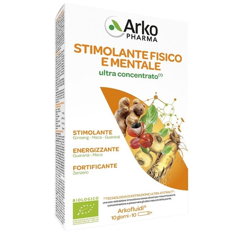 arkofluidi stimolante fisico mentale ultraconcentrato 10 fiale da 15 ml