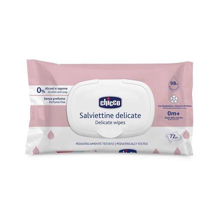 chicco salviette delicate 72 pezzi plaque