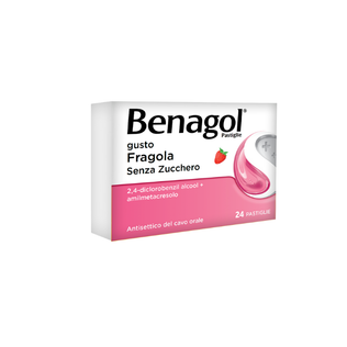 BENAGOL 24 pastiglie 0,6 mg + 1,2 mg fragola senza zucchero