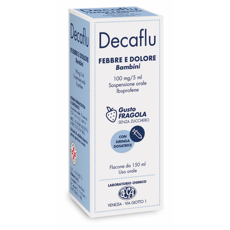 decaflu febbre e dolore orale sosp 150 ml 100 mg/5 ml gustofragola senza zucchero
