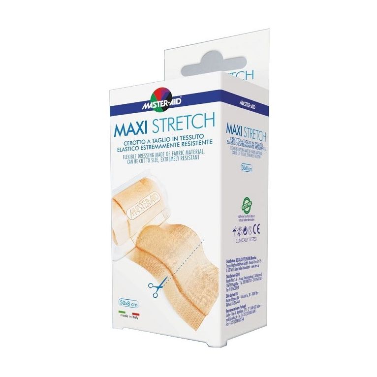 master-aid stretch cerotto a taglio in tessuto elastico resistente 50 x 8 cm