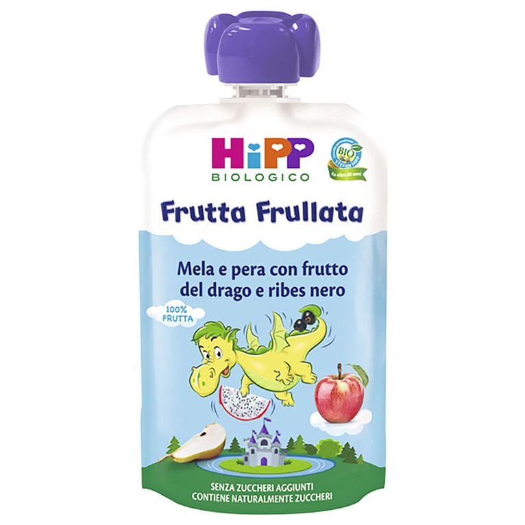 hipp bio frutta frullata dragone mela pera frutta del dragoribes nero 90 g
