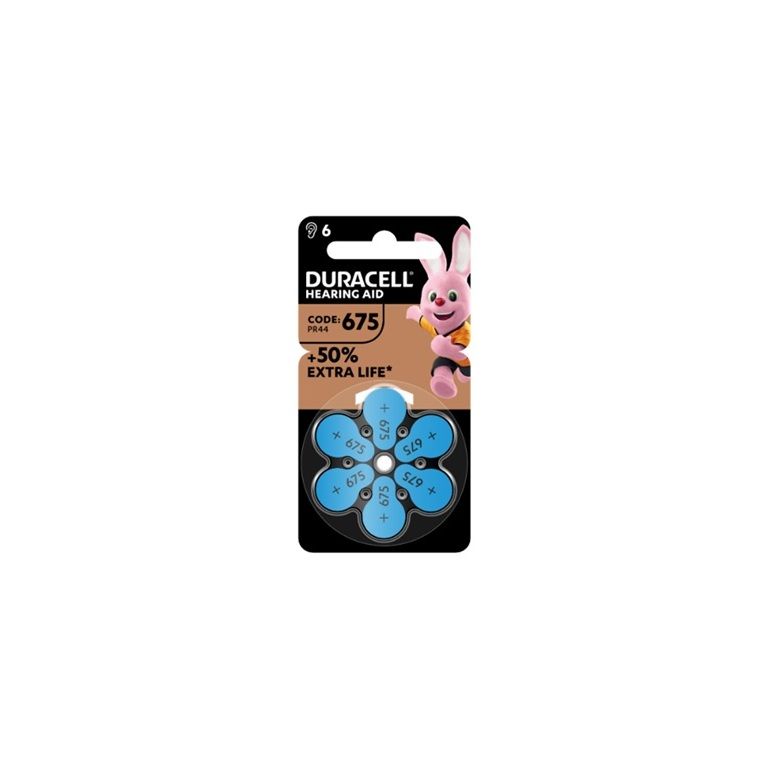 duracell easy tab 675 blu batteria per apparecchio acustico6 pezzi