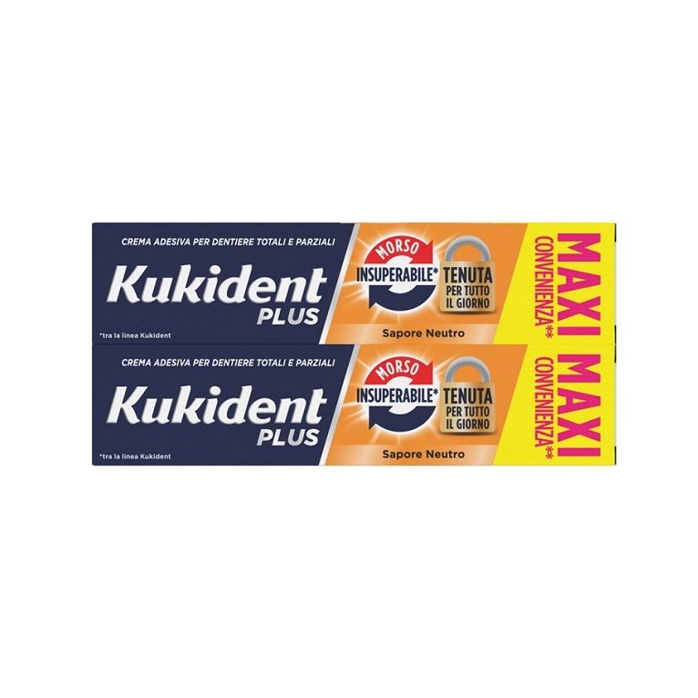 kukident bipacco morso insuperabile crema adesiva dentiere 57 g x 2