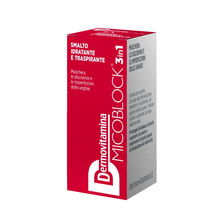dermovitamina micoblock 3 in 1 smalto idratante e traspirante rosso 5 ml