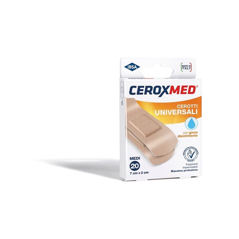cerotti universali ceroxmed con garza disinfettante medi 7x2cm 20 pezzi