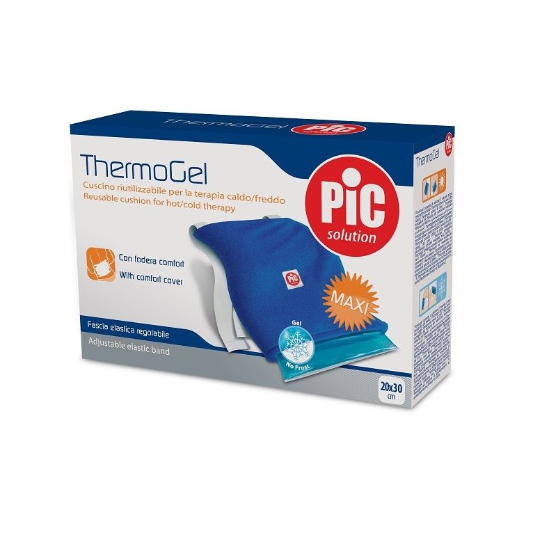 cuscino thermogel riutilizzabile per terapia caldo freddo cm20x30 con fodera fascia elastica itc