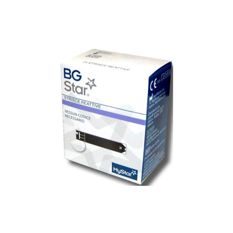 strisce reattive misurazione glicemia bgstar mystar 25 pezzi