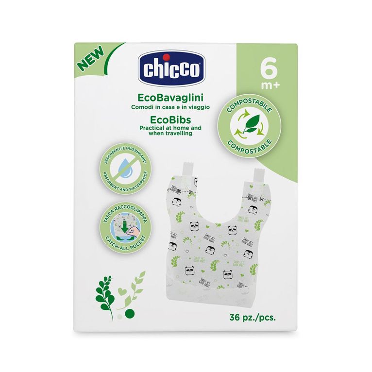 chicco bavaglini monouso compostabili 36 pezzi