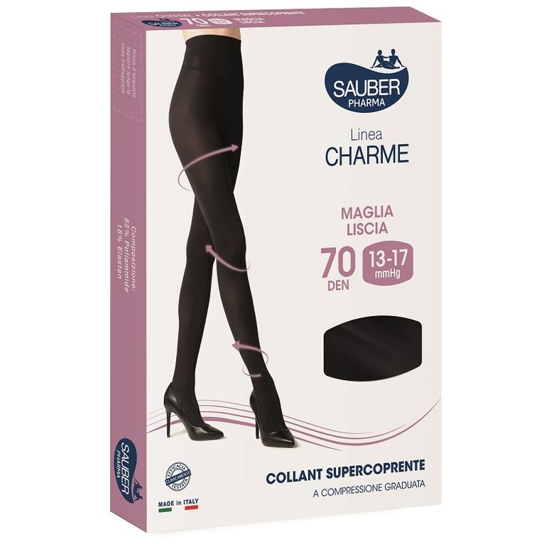 sauber charme collant supercoprente 70 denari nero 3