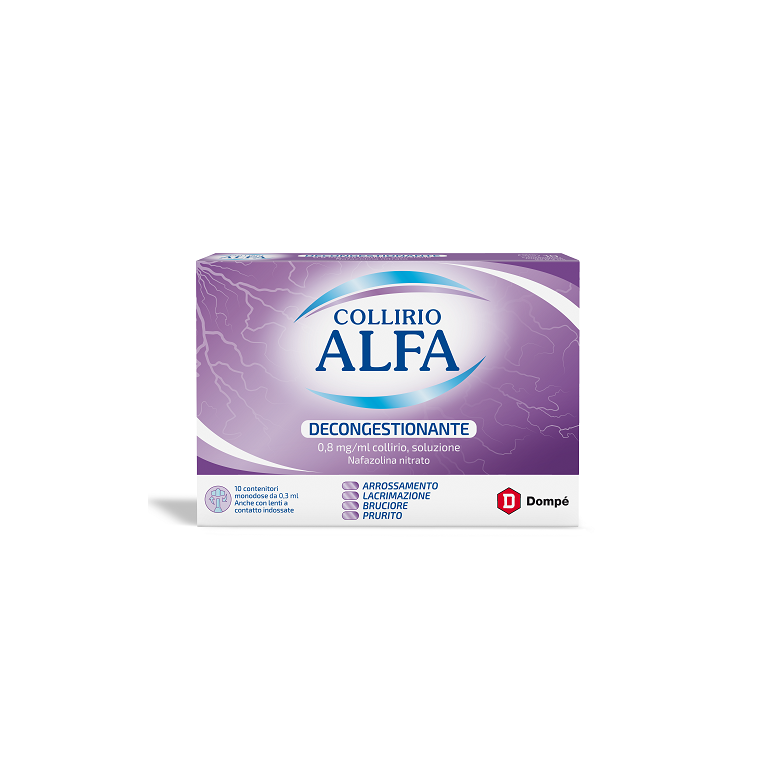 collirio alfa decongestionante 10 monodosi collirio 0,3 ml 0,8 mg/ml