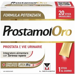 PROSTAMOL ORO 20 STICK OROSOLUBILI DA 1,6 G GUSTO FRUTTI ROSSI CON EDULCORANTI SENZA ZUCCHERI SENZA GLUTINE NATURALMENTEPRIVO DI LATTOSIO