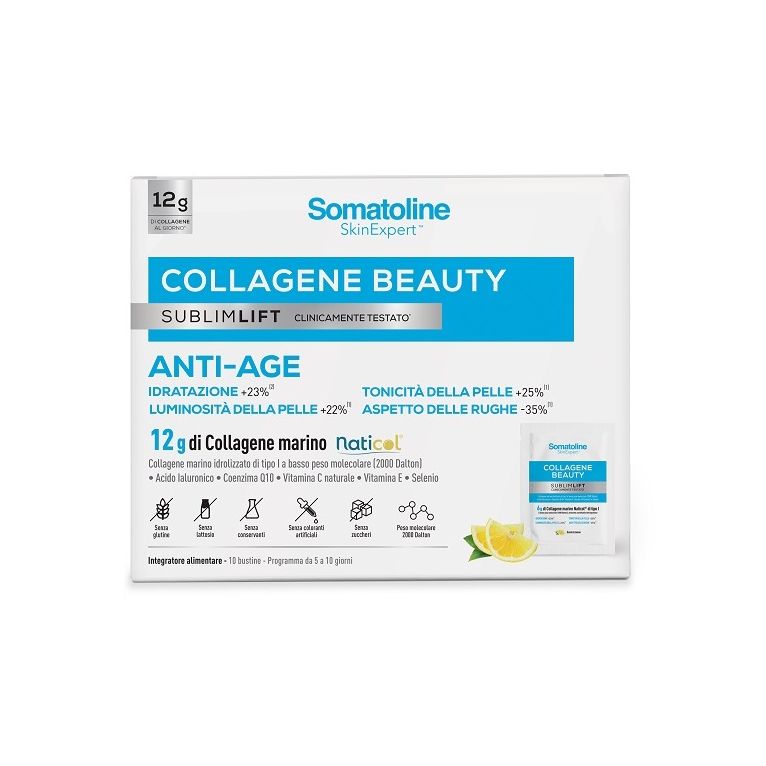 somatoline collagene beauty sublimlift 10 bustine gusto limone senza glutine senza lattosio