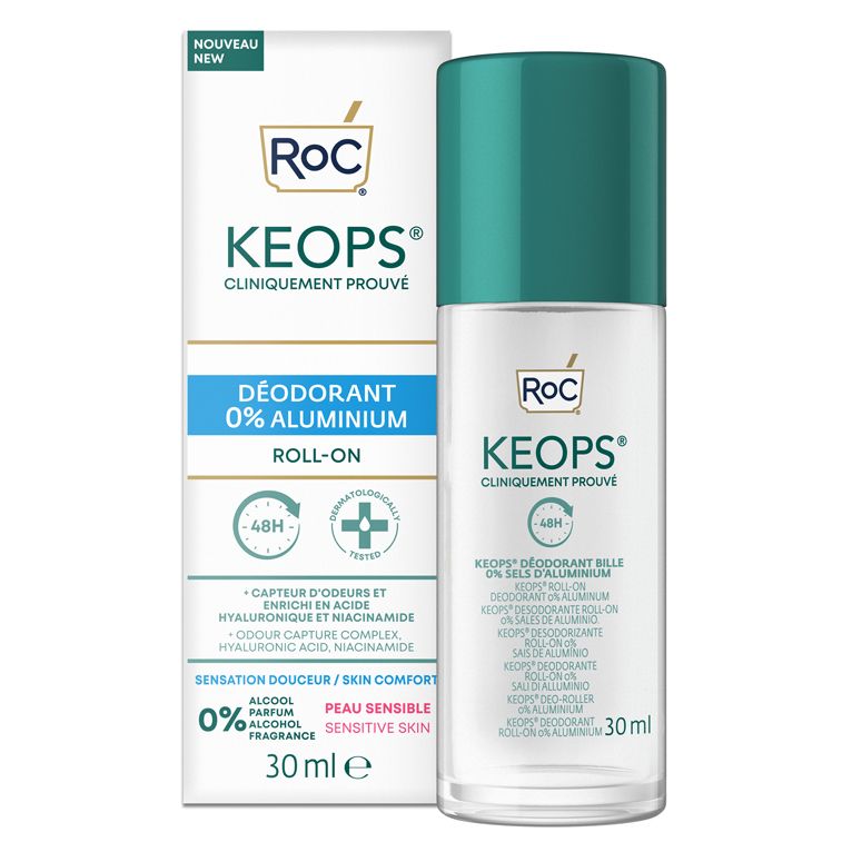 roc keops deodorant roll on 0% aluminium 30 ml