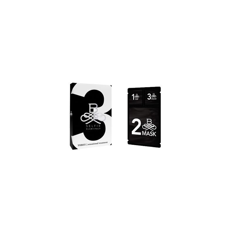 b selfie three sensational treatment maschera 25 ml + siero3 ml + crema 3 ml