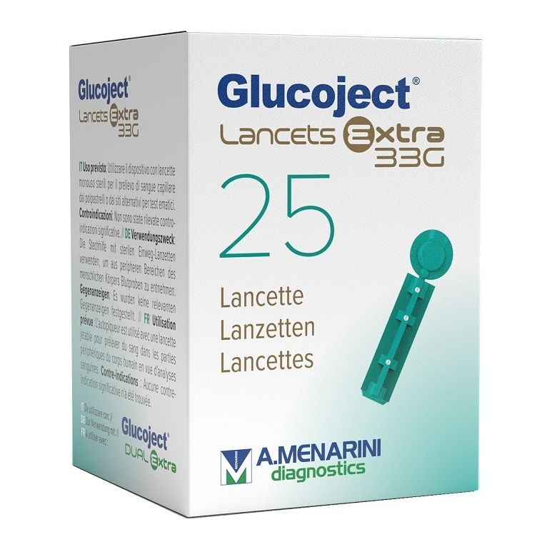lancetta pungidito glucojet extra gauge 33 25 pezzi