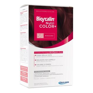 BIOSCALIN NUTRICOLOR PLUS 5,6 MOGANO CREMA COLORANTE 40 ML +RIVELATORE CREMA 60 ML + SHAMPOO 12 ML + TRATTAMENTO FINALEBALSAMO 12 ML