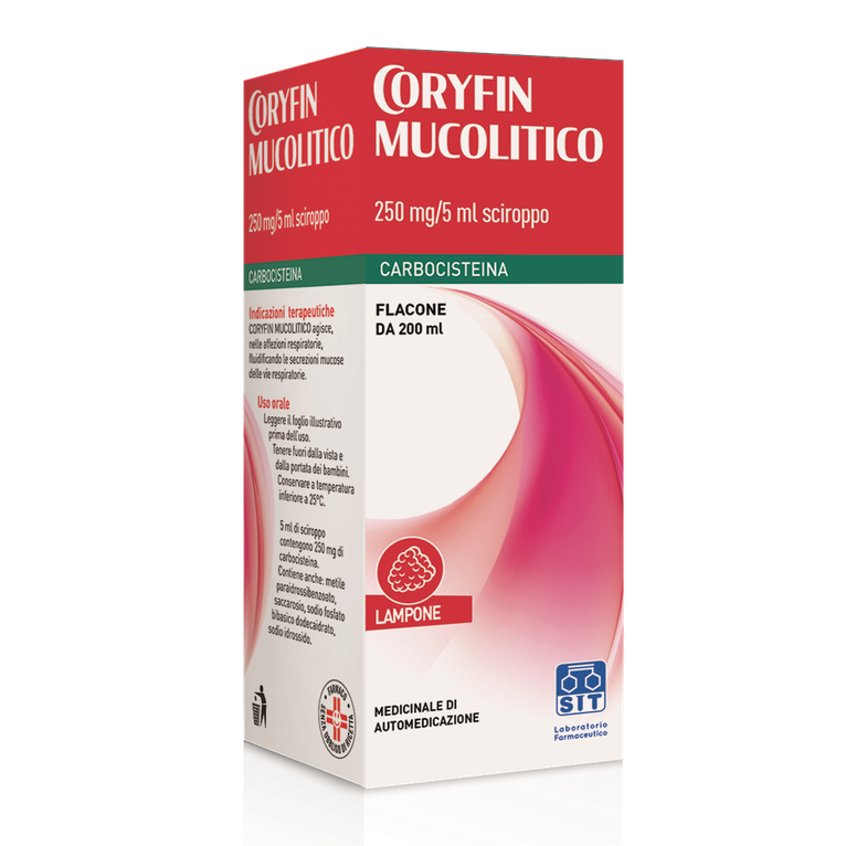 coryfin mucolitico scir 200 ml 250 mg/5 ml