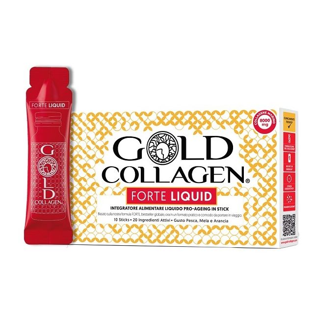 gold-collagen-forte-liquid-10-sticks-da-25-ml-gusto-pesca-mela-e-arancia-con-edulcorante