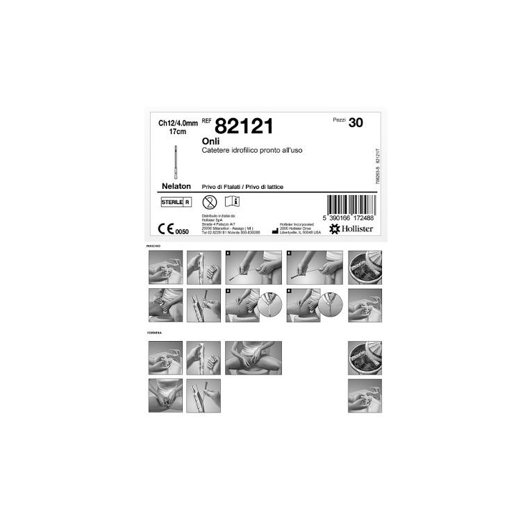 catetere idrofilico onli 17 cm ch 12 30 pezzi